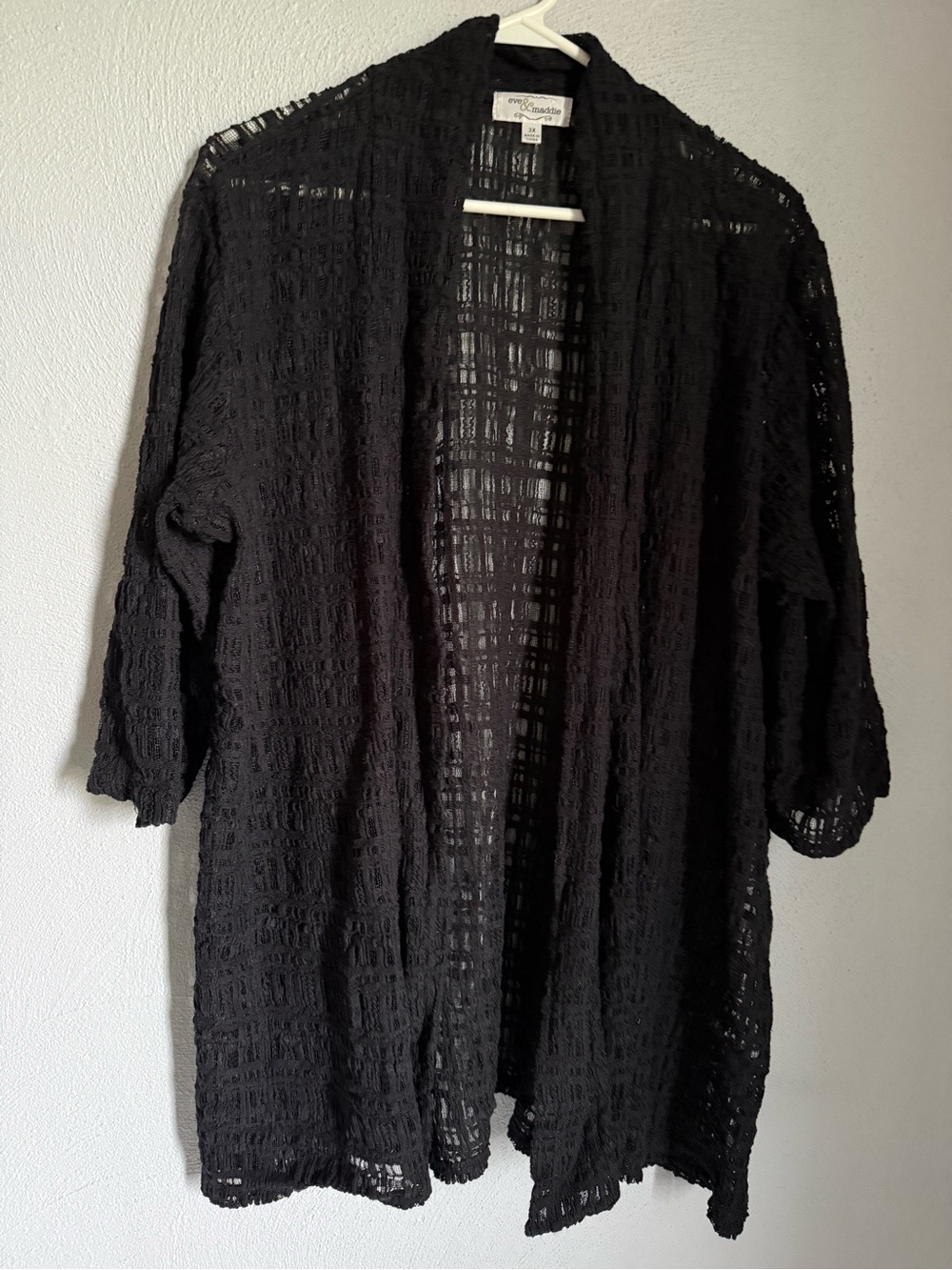 Eve & Maddie Open-Weave Black Top